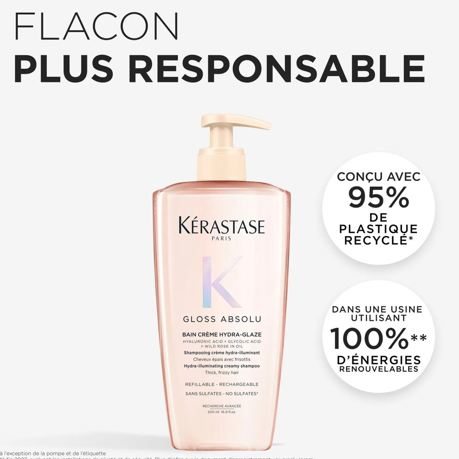 Bain crème Hydra-Glaze Gloss Absolu 500 ml rechargeable