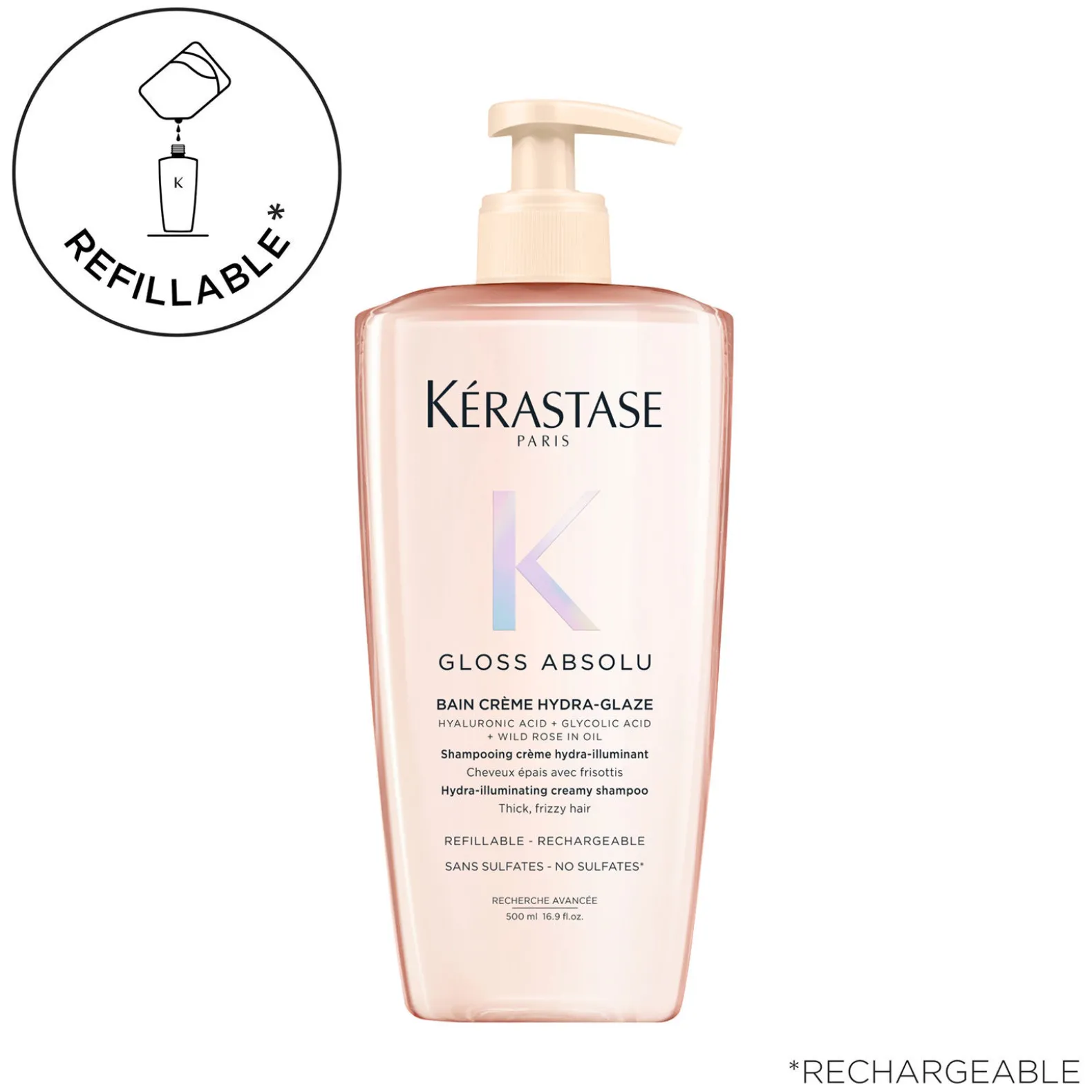 Bain crème Hydra-Glaze Gloss Absolu 500 ml rechargeable