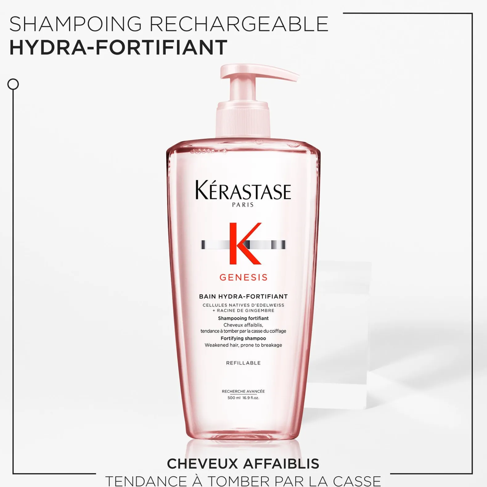 Bain hydra-fortifiant Genesis 500 ml rechargeable