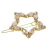 Barrette dorée à strass