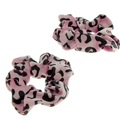 Chouchou léopard x 2 rose