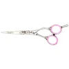Ciseaux de coupe fleur diamant rose 5.5