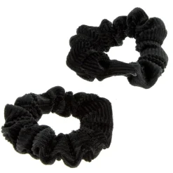 Duo chouchous velours côtelé noir