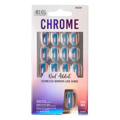 Faux ongle effet chrome moon