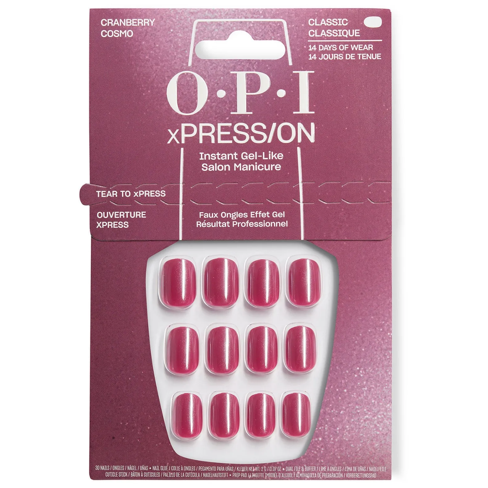 Faux ongles xpress/on cranberry cosmo