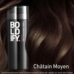 Fibres densifiantes pour cheveux châtain