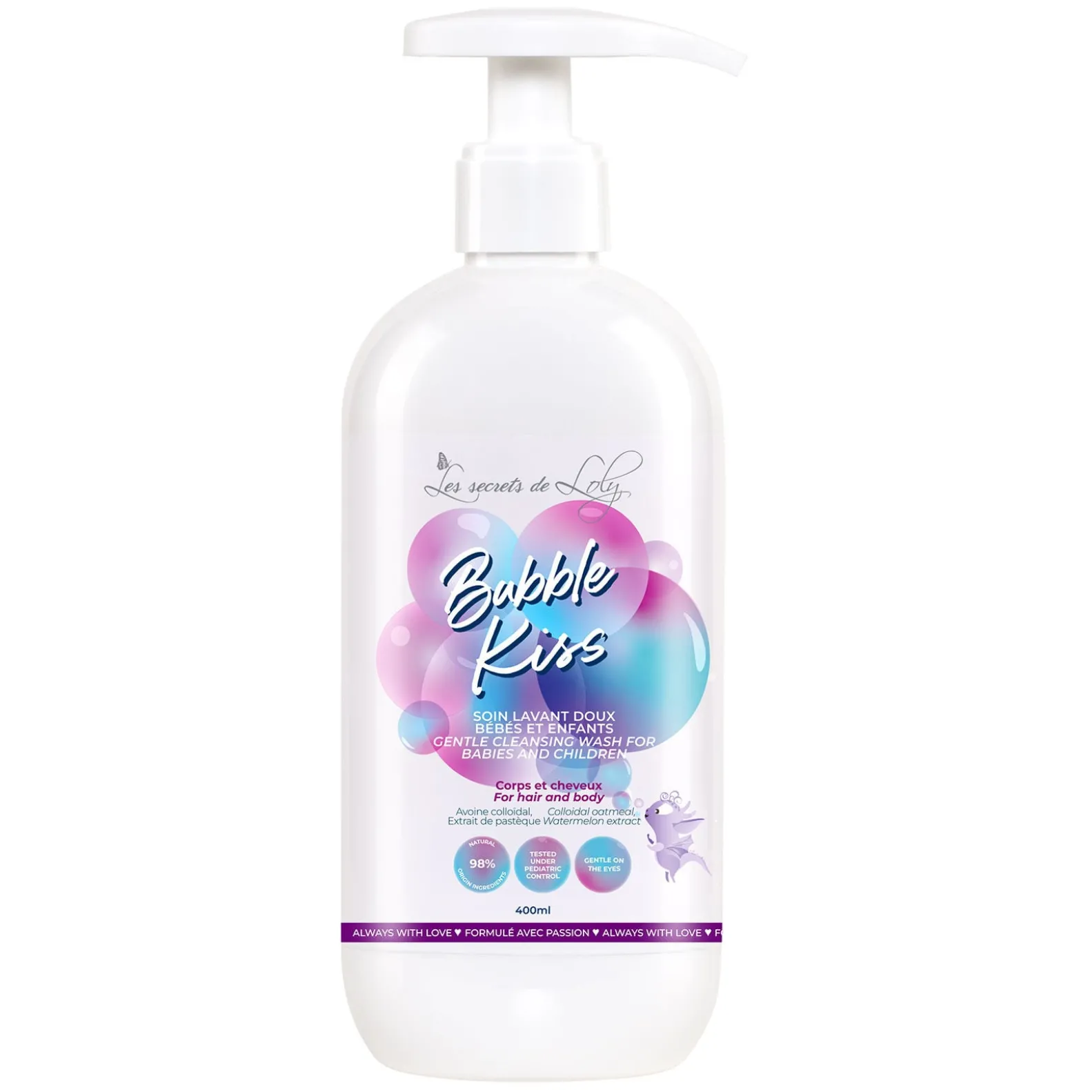 Gel lavant corps et cheveux enfant Bubble Kiss
