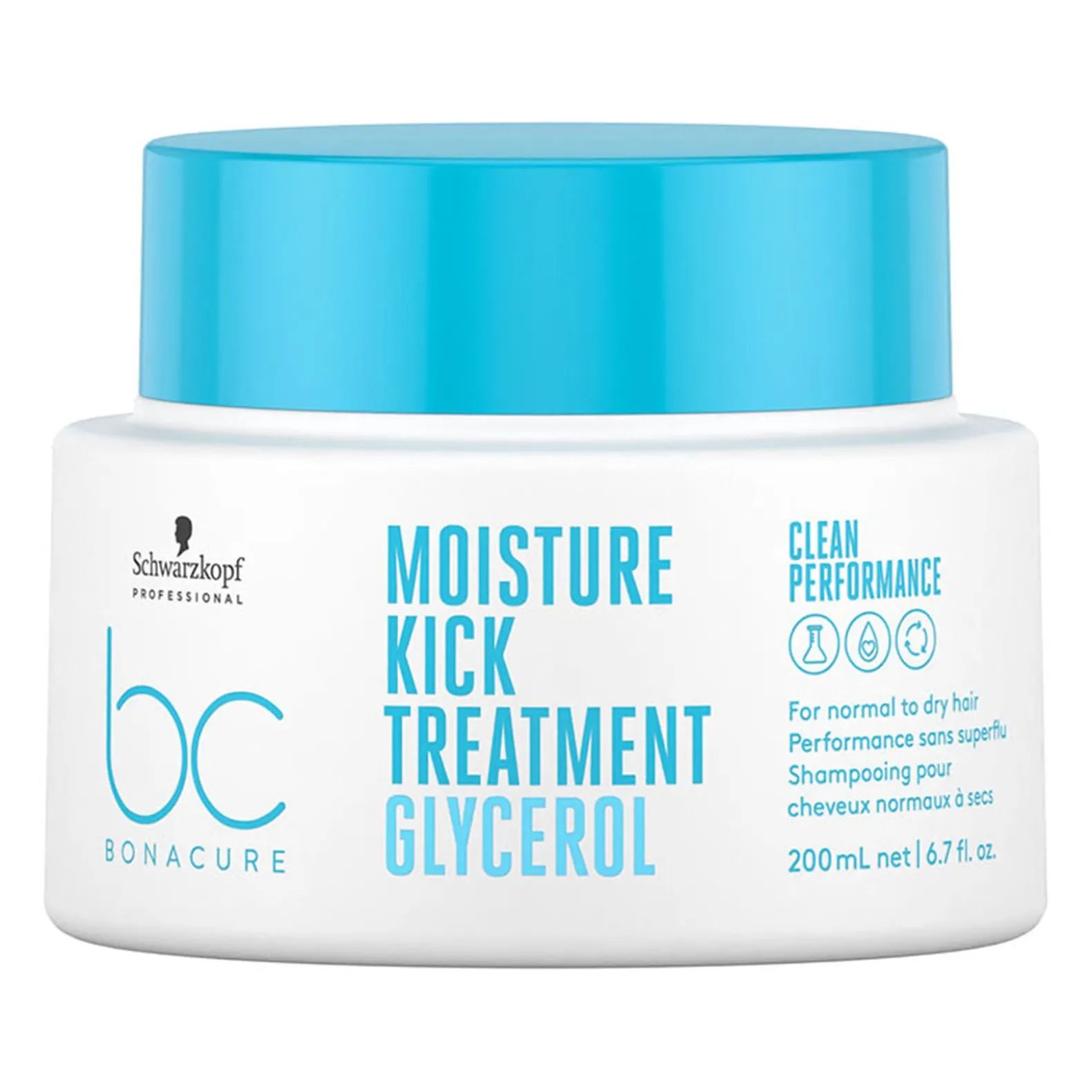 Masque hydratant cheveux normaux à secs ou bouclés BC Moisture Kick 200ml