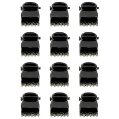 Mini pinces croco noires 1 cm
