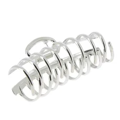Pince croco métallique argent