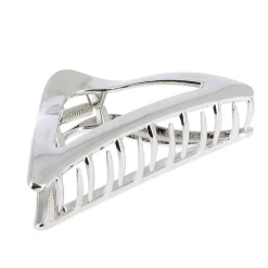 Pince croco métallique triangulaire argenté