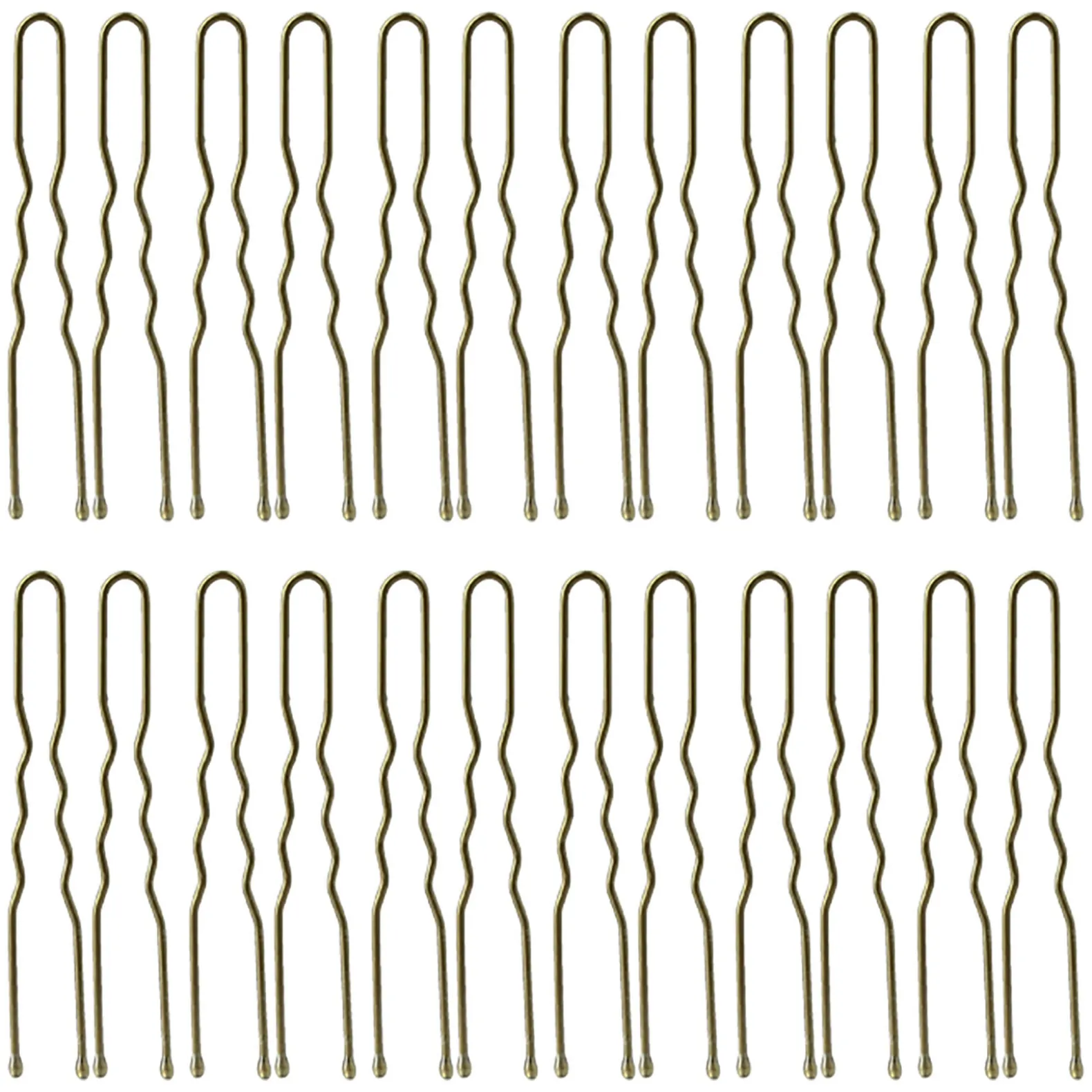 24 Épingles ondulées courtes bronze