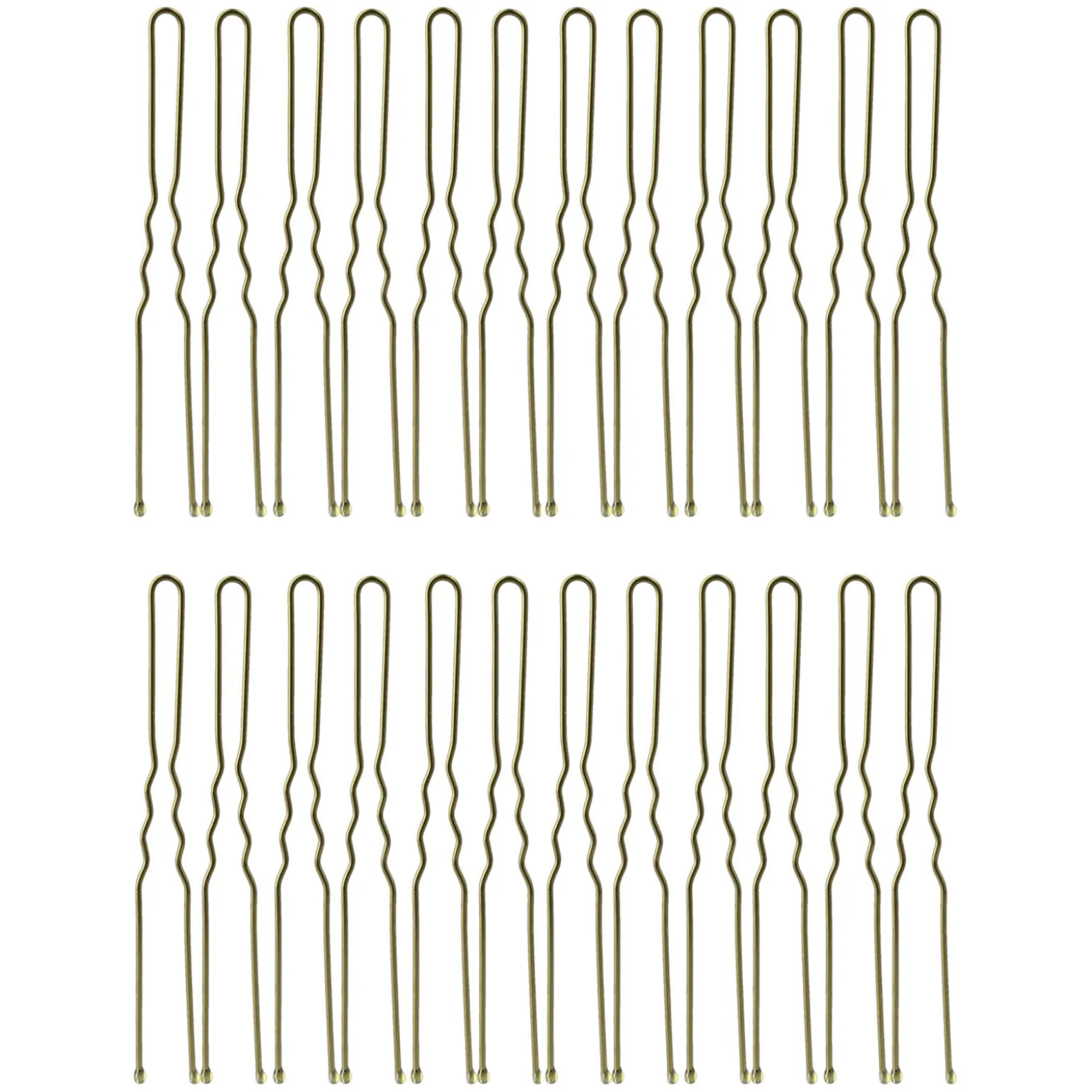 24 Épingles ondulées longues bronze