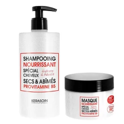 Rituel cheveux secs et abimés shampooing et masque