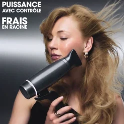 Sèche cheveux Speed avec trousse et spray volume blanc
