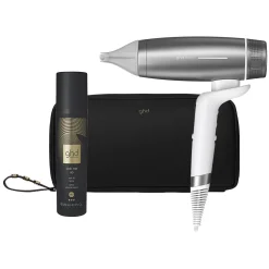 Sèche cheveux Speed avec trousse et spray volume blanc