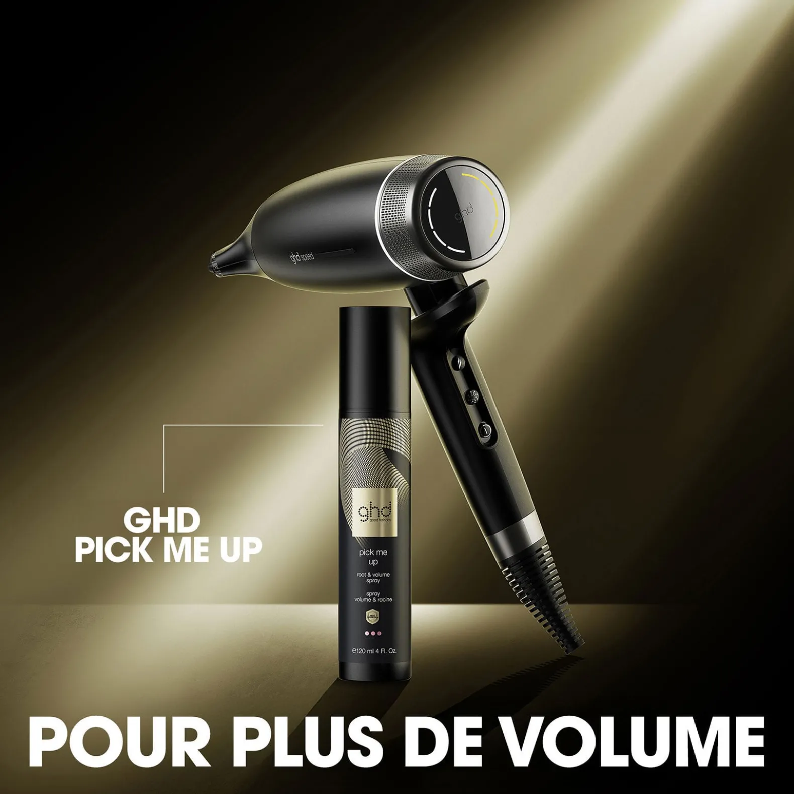Sèche-cheveux Speed + embout précis + spray volume