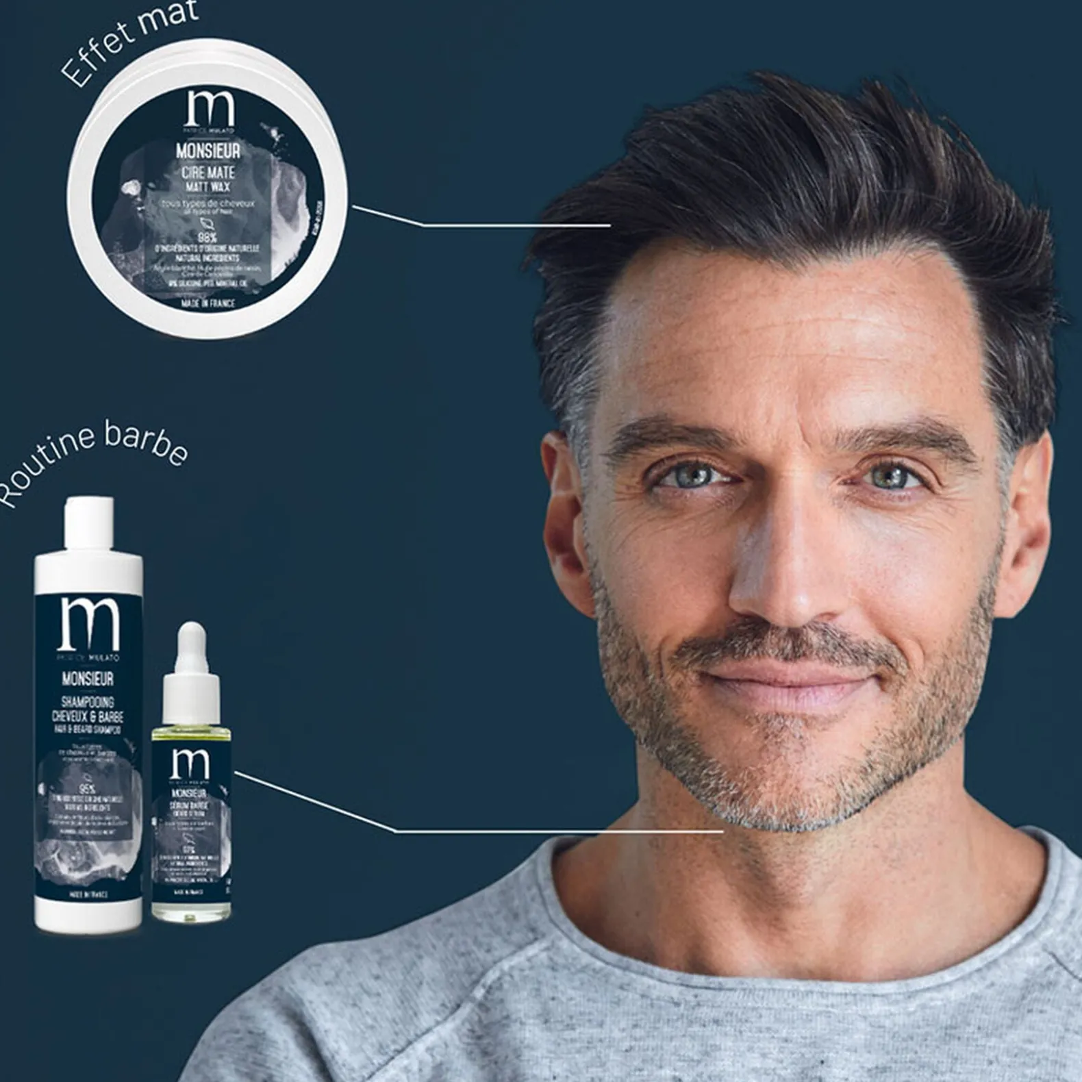 Shampooing cheveux et barbe Monsieur