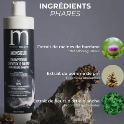 Shampooing cheveux et barbe Monsieur