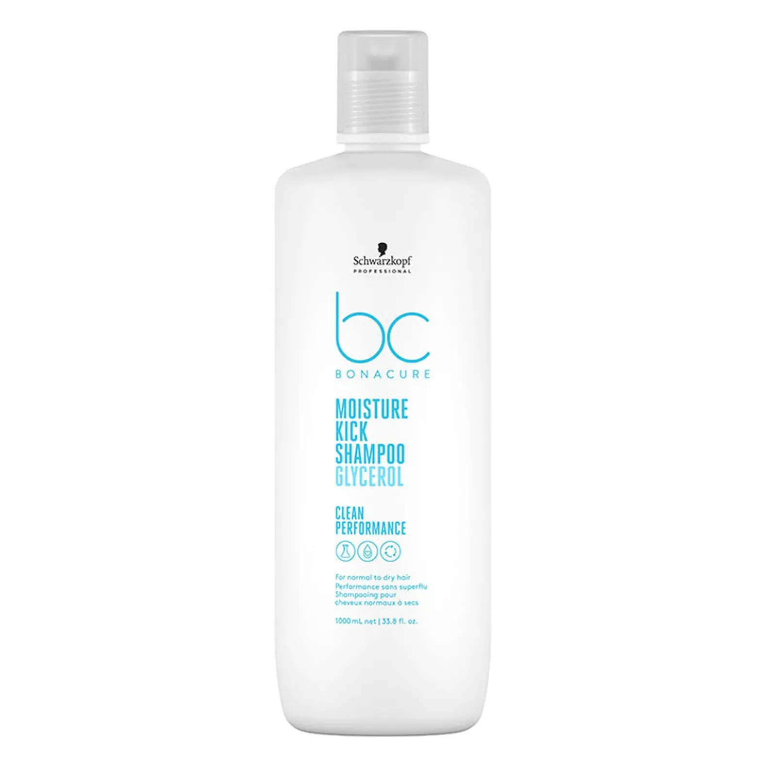 Shampooing hydratant cheveux normaux à secs ou bouclés BC Moisture Kick 1000ml