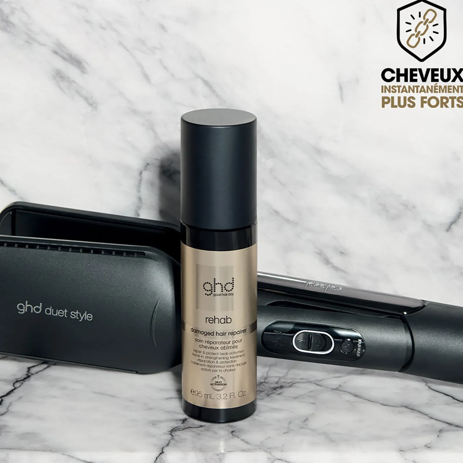 Soin réparateur pour cheveux abîmés Rehab