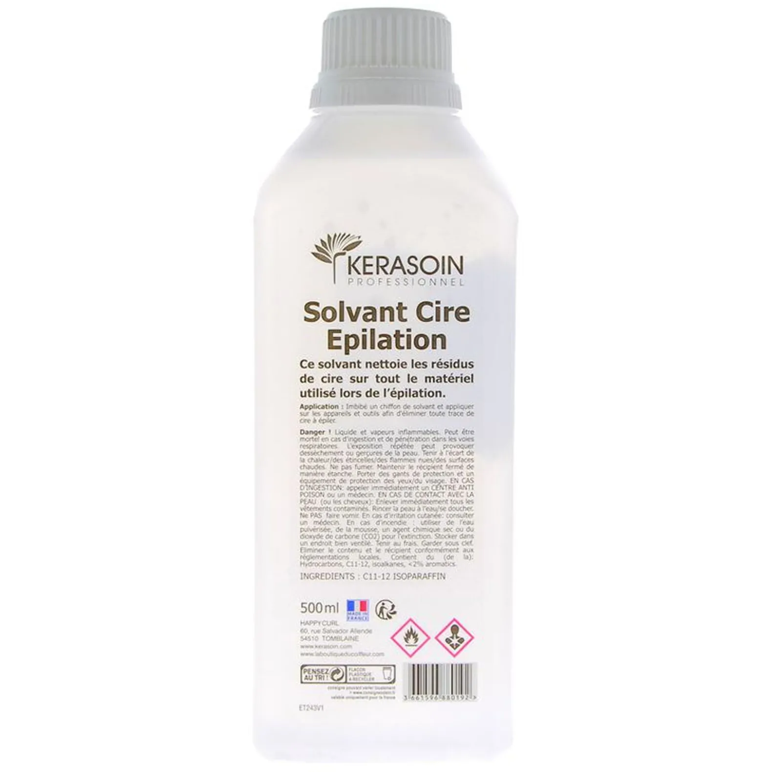Solvant cire épilation