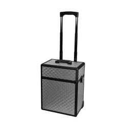 Valise 2 étages argentée 3D